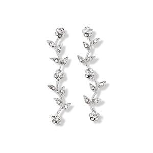Vintage CZ Vine Long Earrings